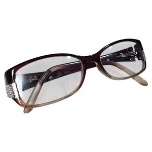 DG 26850 Eyeglasses Frames‎ Rhinestone Embellished Burgundy Clear Lenses